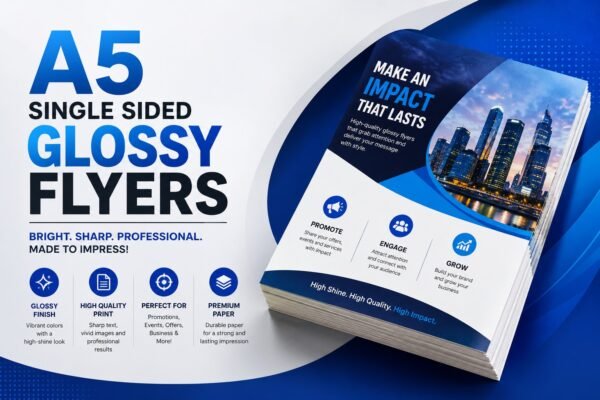 A5 Single-Sided Glossy Flyers (130 gsm)