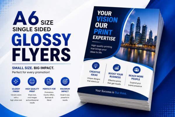 A6 Single-Sided Glossy Flyers (130 gsm)