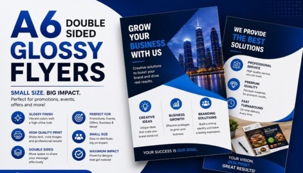 A6 Double-Sided Glossy Flyers (130 gsm)