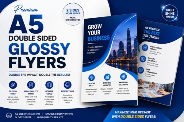 A5 Double-Sided Glossy Flyers (130 gsm)